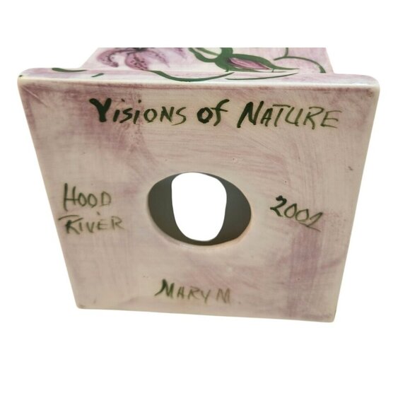 Hand-Painted Ceramic Birdhouse With Floral Design By Visions Of Nature Mary M Co - Picture 3 of 12